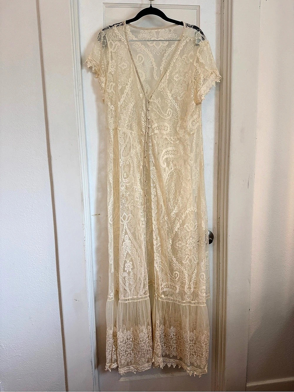 Torrid Heirloom Maxi Top Cream Lace Floral Dress